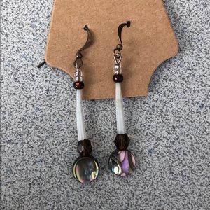 Earrings Dentalium abalone Native America
